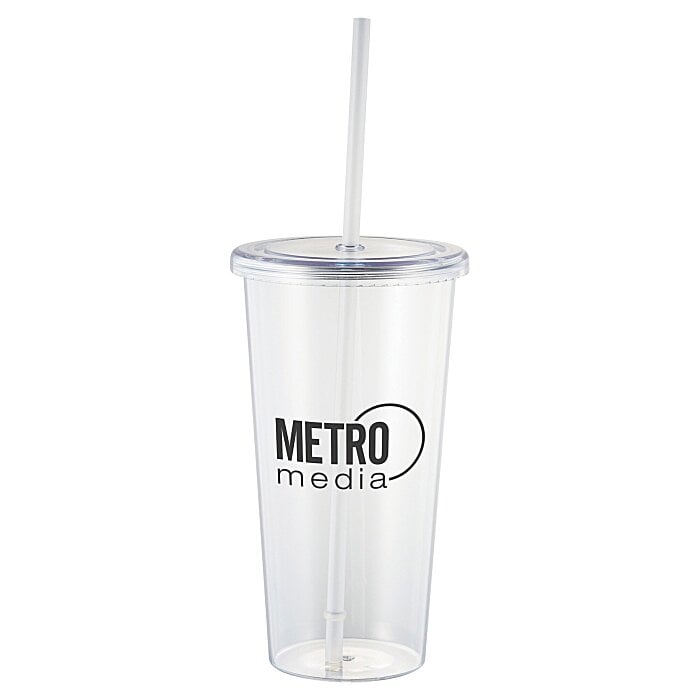 Sizzle Single Wall Tumbler with Straw - 24 oz. (Minimum Order Quantity is 50 Units)