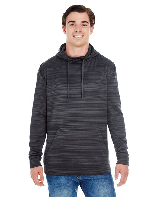 JA8661 J America Adult Odyssey Striped Poly Fleece Pullover Hood