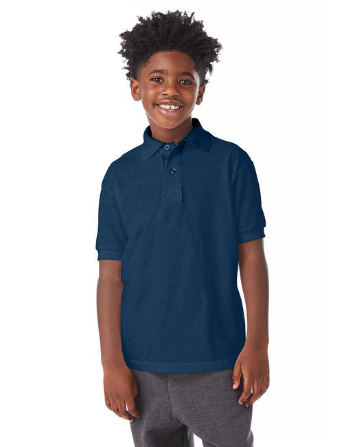 054Y Hanes Youth 50/50 EcoSmart® Jersey Knit Polo