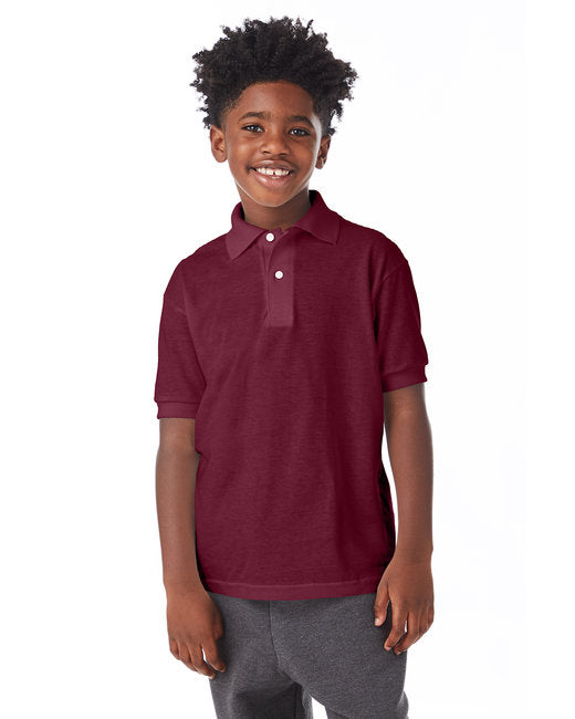 054Y Hanes Youth 50/50 EcoSmart® Jersey Knit Polo