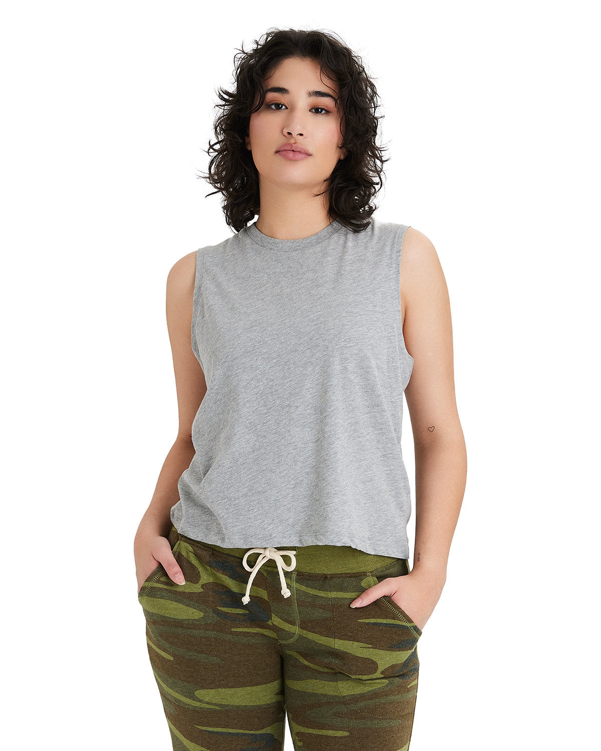 1174CV Alternative Ladies' Go-To CVC Cropped Muscle T-Shirt