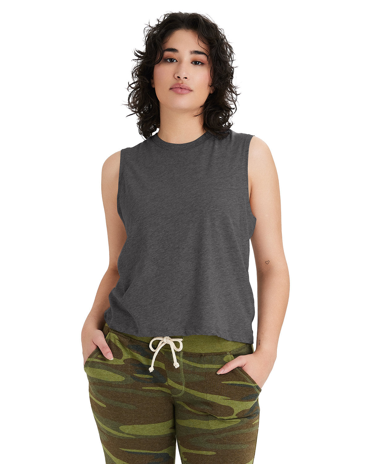 1174CV Alternative Ladies' Go-To CVC Cropped Muscle T-Shirt