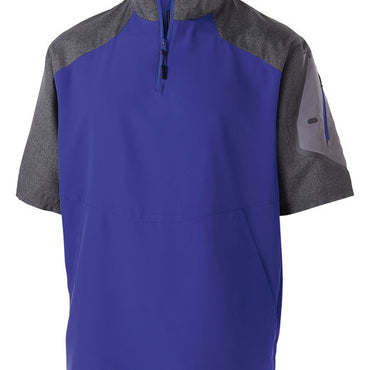 229545 Holloway Unisex Ultra-Lightweight Aero-Tec™ Raider Short-Sleeve Warm-Up Pullover