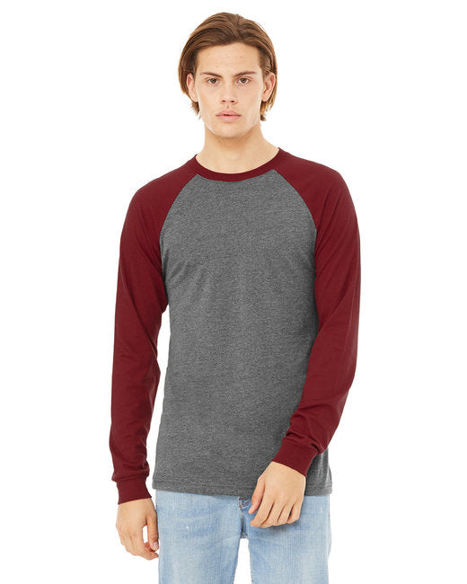 3000C Bella + Canvas Men's Jersey Long-Sleeve Baseball T-Shirt