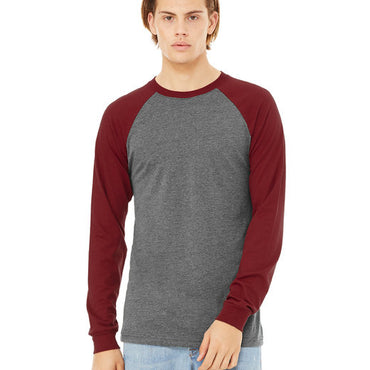 3000C Bella + Canvas Men's Jersey Long-Sleeve Baseball T-Shirt