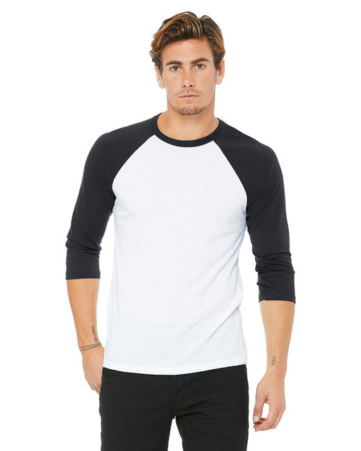 3200 Bella + Canvas Unisex 3/4-Sleeve Baseball T-Shirt