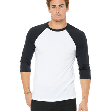 3200 Bella + Canvas Unisex 3/4-Sleeve Baseball T-Shirt