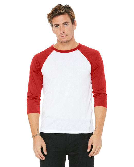 3200 Bella + Canvas Unisex 3/4-Sleeve Baseball T-Shirt