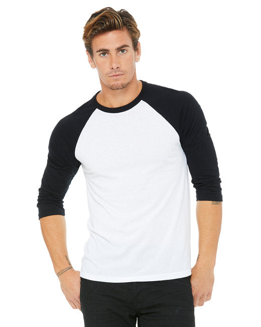 3200 Bella + Canvas Unisex 3/4-Sleeve Baseball T-Shirt