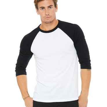 3200 Bella + Canvas Unisex 3/4-Sleeve Baseball T-Shirt