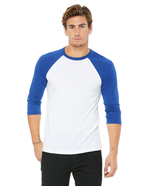 3200 Bella + Canvas Unisex 3/4-Sleeve Baseball T-Shirt