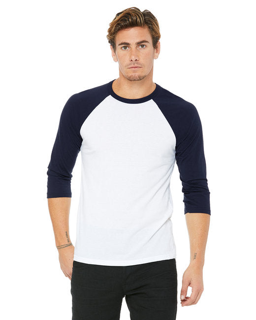 3200 Bella + Canvas Unisex 3/4-Sleeve Baseball T-Shirt