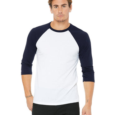 3200 Bella + Canvas Unisex 3/4-Sleeve Baseball T-Shirt