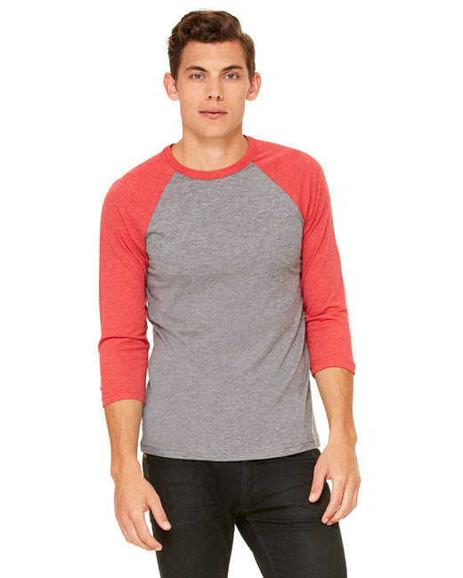 3200 Bella + Canvas Unisex 3/4-Sleeve Baseball T-Shirt