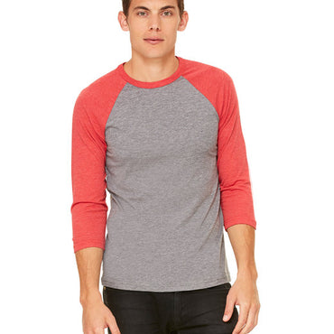 3200 Bella + Canvas Unisex 3/4-Sleeve Baseball T-Shirt