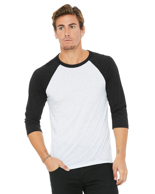 3200 Bella + Canvas Unisex 3/4-Sleeve Baseball T-Shirt