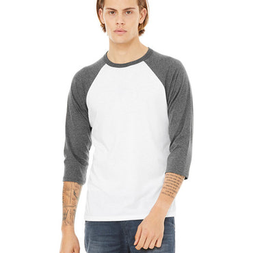 3200 Bella + Canvas Unisex 3/4-Sleeve Baseball T-Shirt