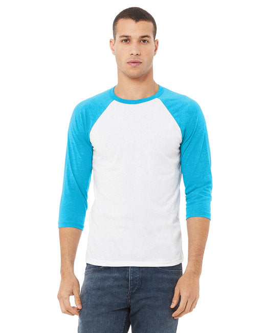 3200 Bella + Canvas Unisex 3/4-Sleeve Baseball T-Shirt