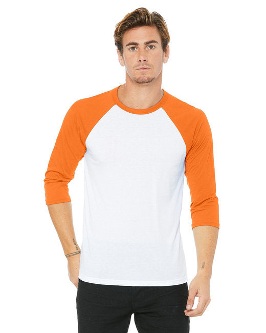 3200 Bella + Canvas Unisex 3/4-Sleeve Baseball T-Shirt