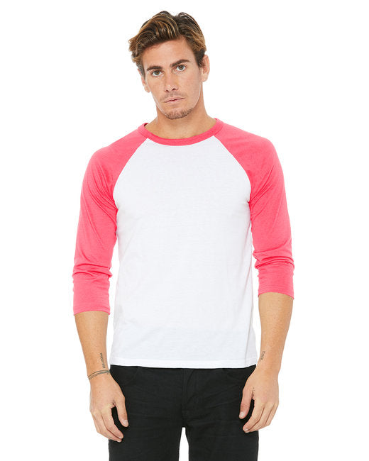 3200 Bella + Canvas Unisex 3/4-Sleeve Baseball T-Shirt