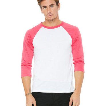 3200 Bella + Canvas Unisex 3/4-Sleeve Baseball T-Shirt