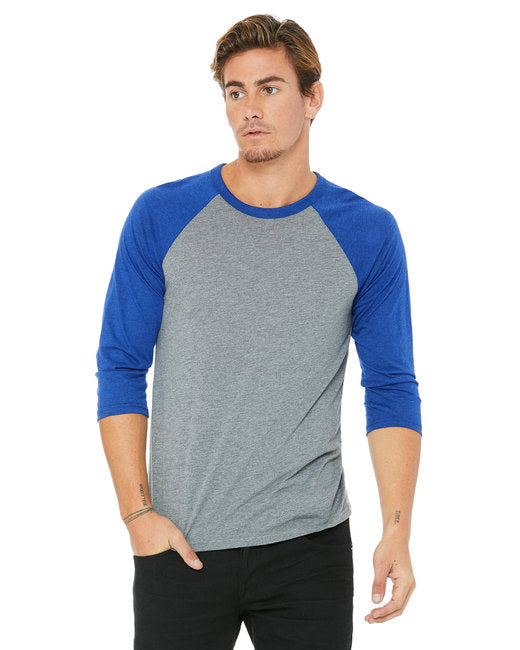 3200 Bella + Canvas Unisex 3/4-Sleeve Baseball T-Shirt