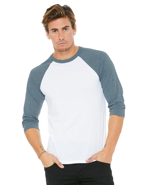 3200 Bella + Canvas Unisex 3/4-Sleeve Baseball T-Shirt