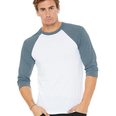 3200 Bella + Canvas Unisex 3/4-Sleeve Baseball T-Shirt