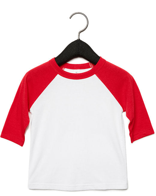 3200T Bella + Canvas Toddler 3/4-Sleeve Baseball T-Shirt