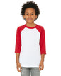 3200Y Bella + Canvas Youth 3/4-Sleeve Baseball T-Shirt