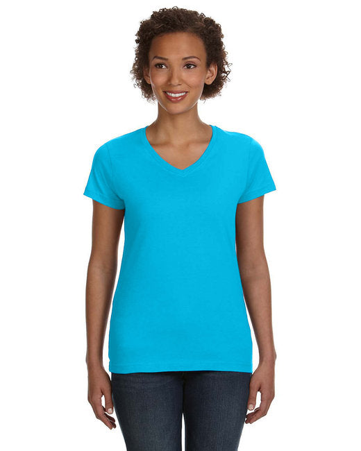 3507 LAT Ladies' V-Neck Fine Jersey T-Shirt