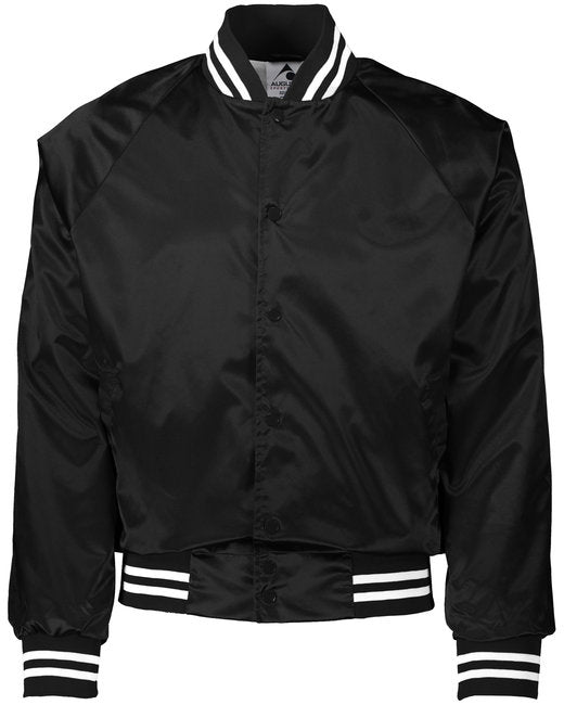 3610 Augusta Sportswear Unisex Striped Trim Satin Baseball Jacket