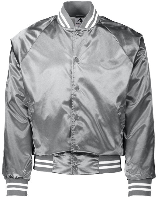 3610 Augusta Sportswear Unisex Striped Trim Satin Baseball Jacket