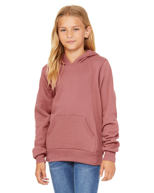 3719Y Bella + Canvas Youth Sponge Fleece Pullover Hooded Sweatshirt