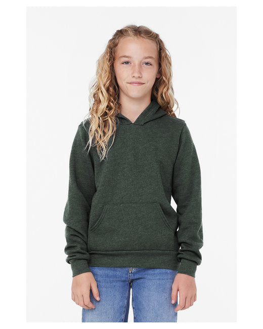 3719Y Bella + Canvas Youth Sponge Fleece Pullover Hooded Sweatshirt