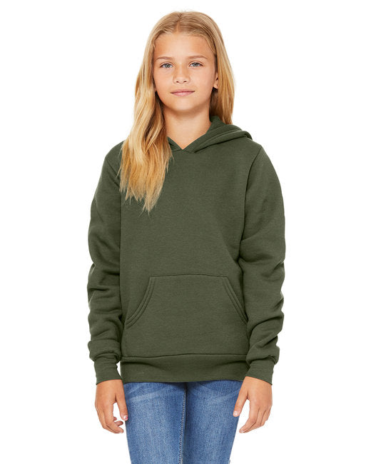 3719Y Bella + Canvas Youth Sponge Fleece Pullover Hooded Sweatshirt