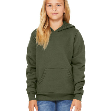 3719Y Bella + Canvas Youth Sponge Fleece Pullover Hooded Sweatshirt