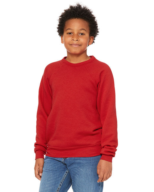 3901Y Bella + Canvas Youth Sponge Fleece Raglan Sweatshirt