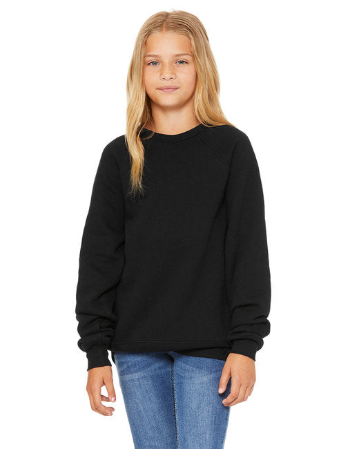 3901Y Bella + Canvas Youth Sponge Fleece Raglan Sweatshirt