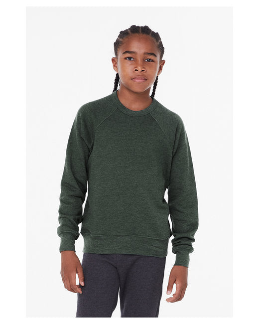 3901Y Bella + Canvas Youth Sponge Fleece Raglan Sweatshirt