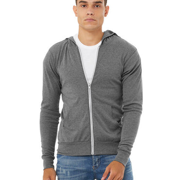 3939 Bella + Canvas Unisex Triblend Full-Zip Lightweight Hoodie