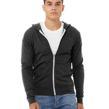 3939 Bella + Canvas Unisex Triblend Full-Zip Lightweight Hoodie