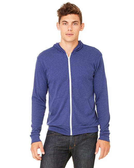 3939 Bella + Canvas Unisex Triblend Full-Zip Lightweight Hoodie