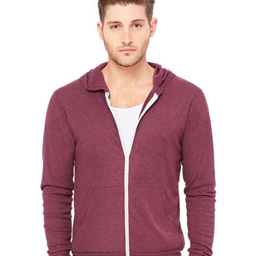 3939 Bella + Canvas Unisex Triblend Full-Zip Lightweight Hoodie