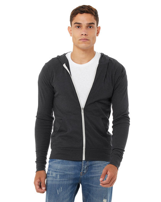 3939 Bella + Canvas Unisex Triblend Full-Zip Lightweight Hoodie