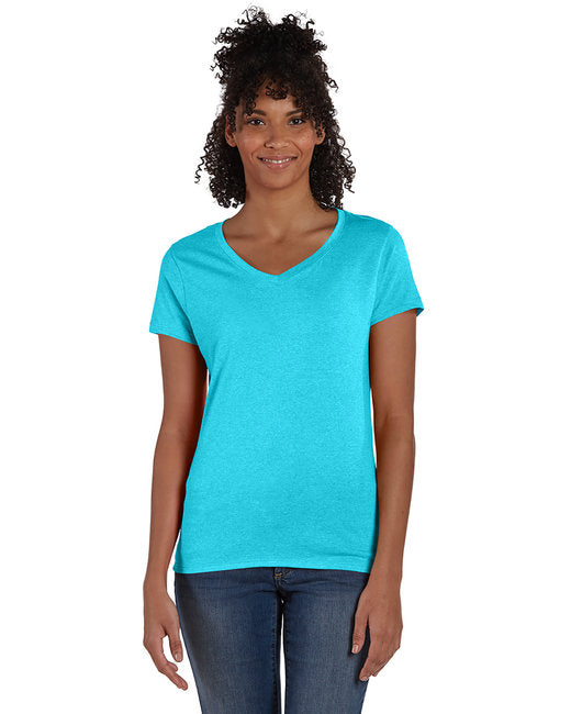 42VT Hanes Ladies' Perfect-T Triblend V-Neck T-shirt