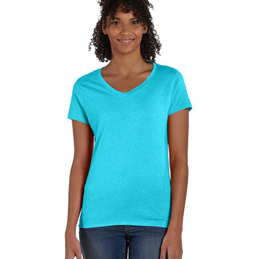 42VT Hanes Ladies' Perfect-T Triblend V-Neck T-shirt