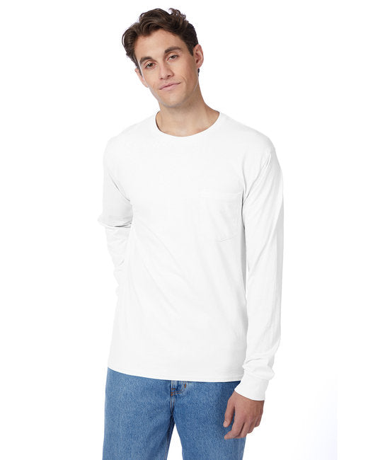 5596 Hanes Men's Authentic-T Long-Sleeve Pocket T-Shirt