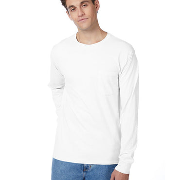 5596 Hanes Men's Authentic-T Long-Sleeve Pocket T-Shirt