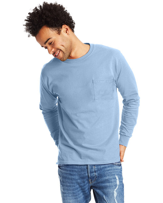 5596 Hanes Men's Authentic-T Long-Sleeve Pocket T-Shirt